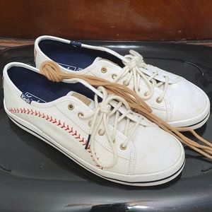 White baseball Keds, Women's size 8